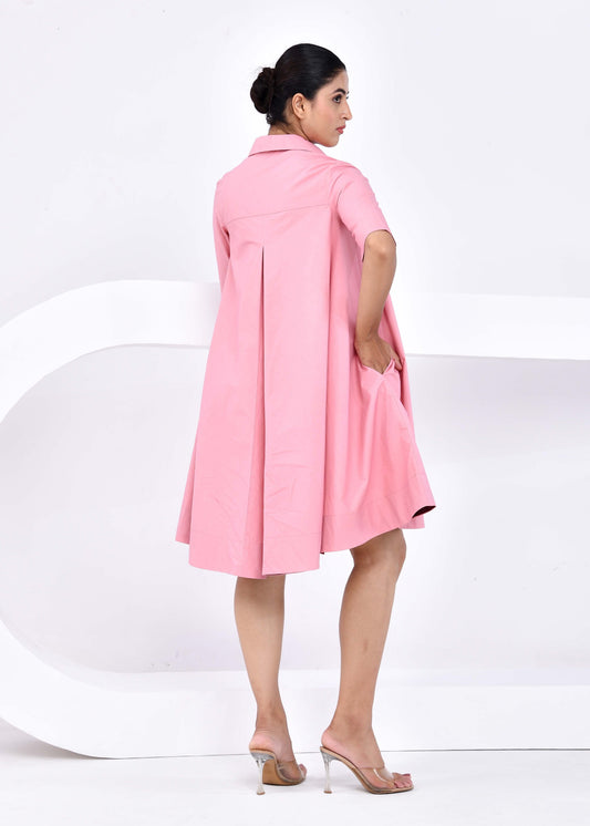 Amber Glow – Circular Tunic Midi Dress