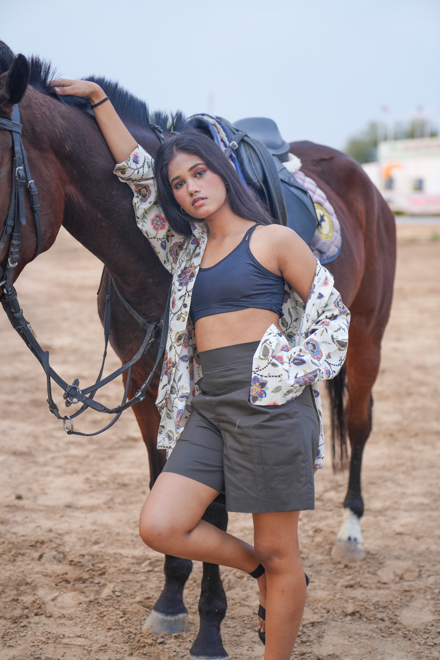 Meadow Muse – High-Low Shirt & Shorts Set