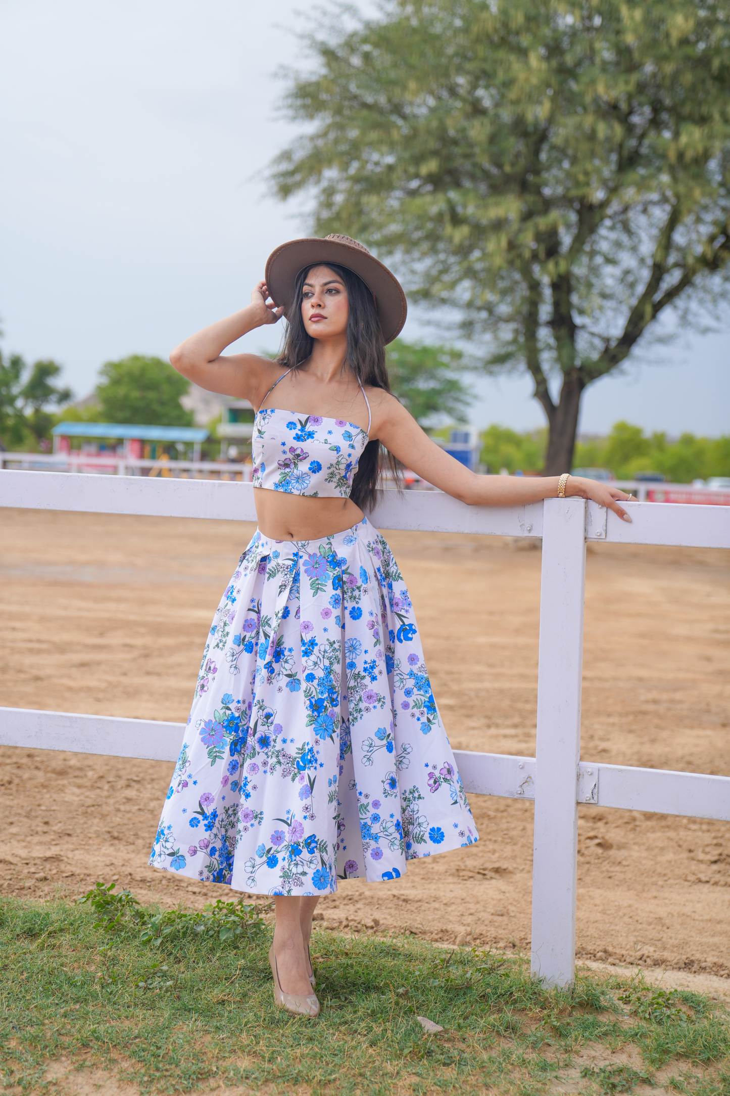 Posy – White Floral Skirt And Top