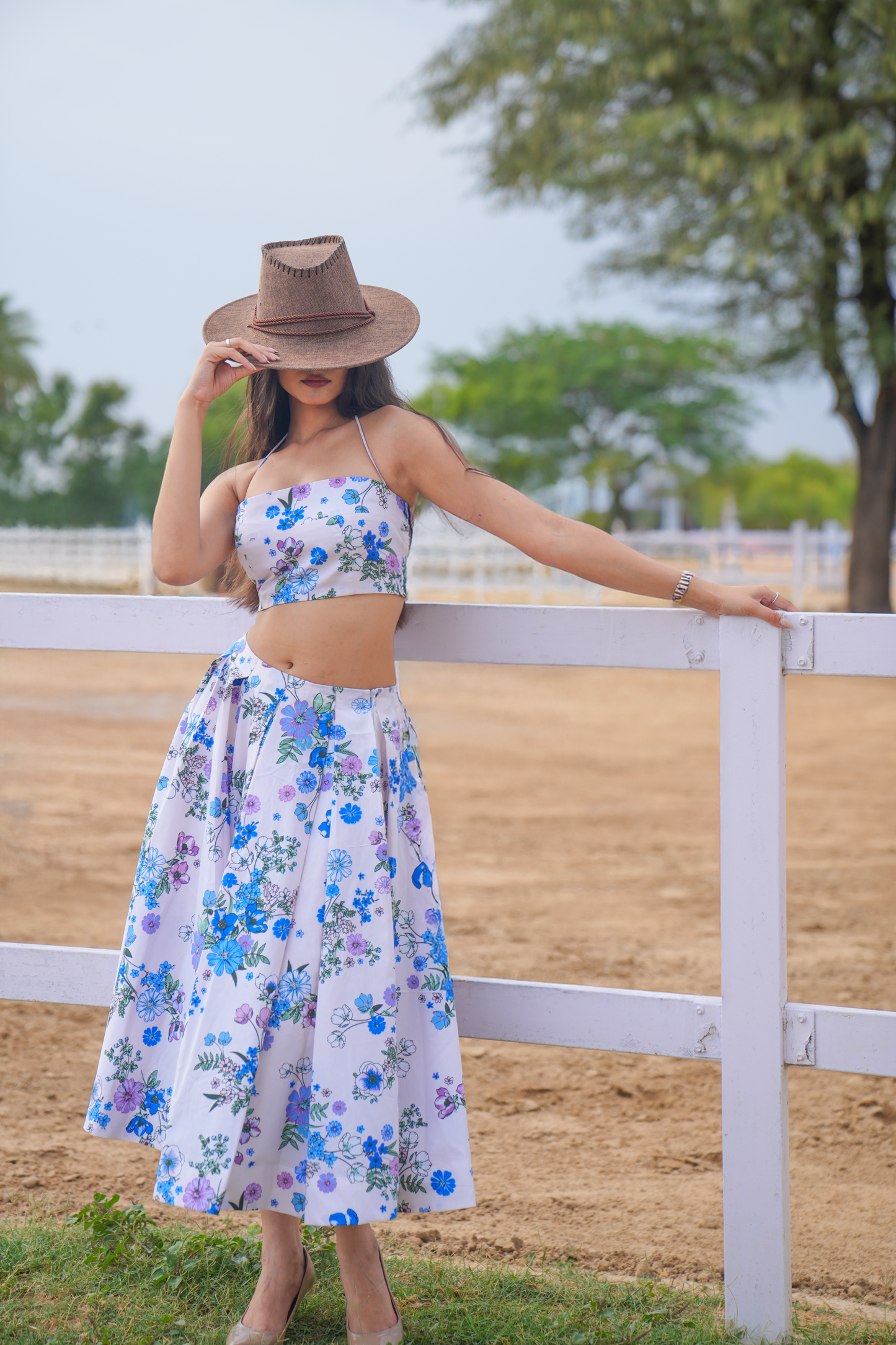Posy – White Floral Skirt And Top
